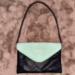 J CREW Envelope Clutch in Crossbody Purse Navy & Light Blue